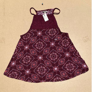 Cape Juby Braided Strap Crochet Loose-Fit High Neck Boho Halter top size Small